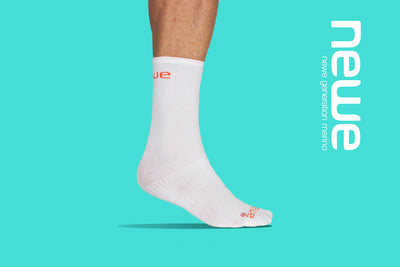 merino cycling socks- White & Tangerine