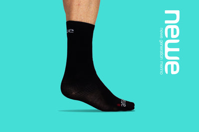 merino cycling socks- black and white